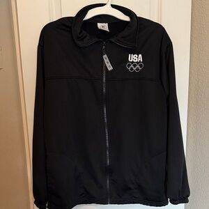 USA Olympics committee jacket. Made in USA. Zippered front with pockets.